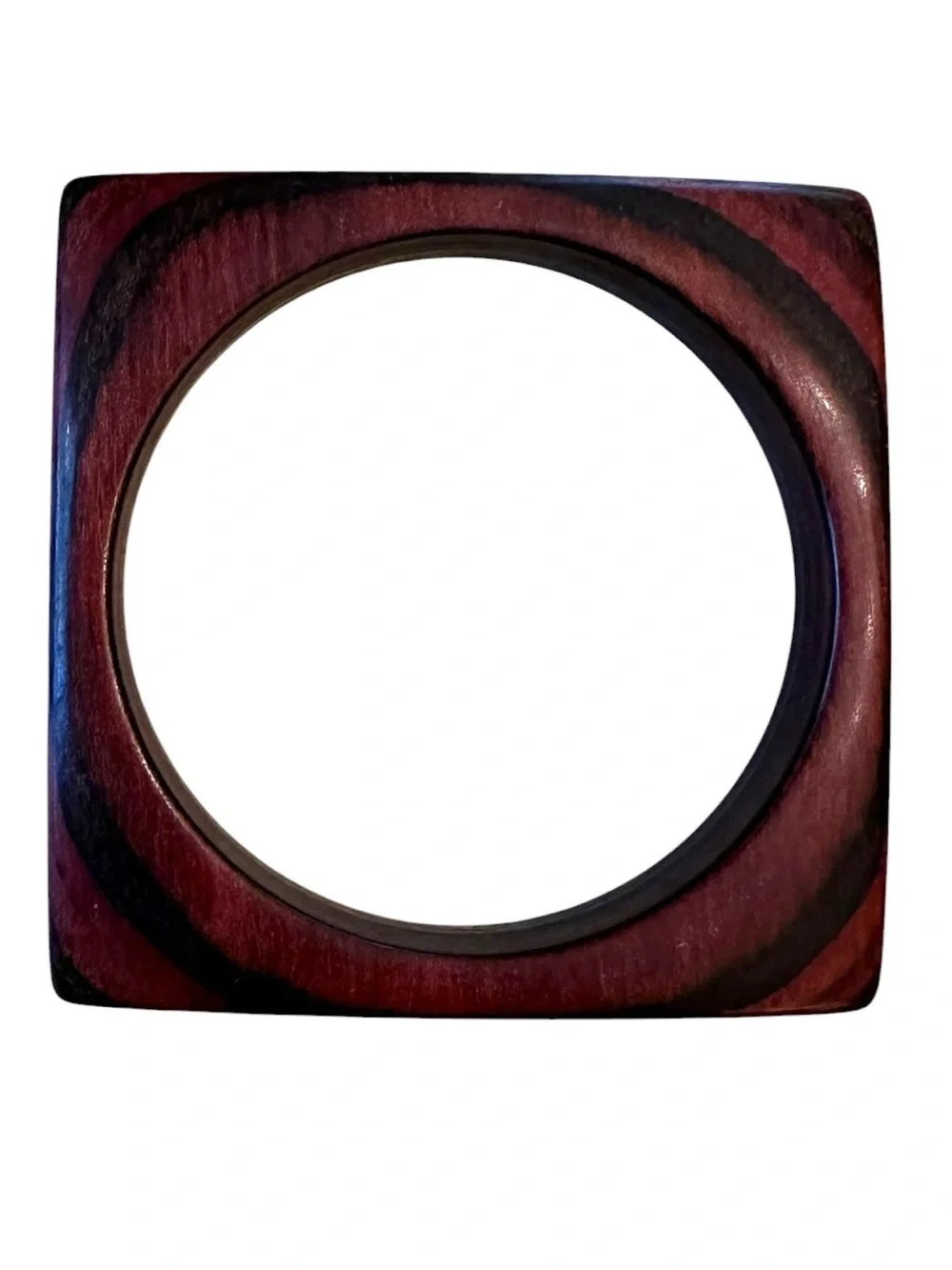 Vintage square wooden bangle bracelet